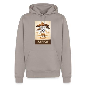 Africa where the wild things are - Männer Premium Bio Hoodie - Taupe - Vorne - Nico (187cm)