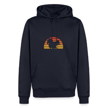 Écureuil - Sweat à capuche Premium bio Homme - bleu marine - Devant - Nico (187cm)
