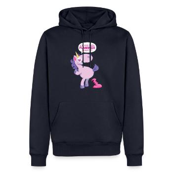 Einhorn Flamingo gemacht - Männer Premium Bio Hoodie - Navy - Vorne - Nico (187cm)