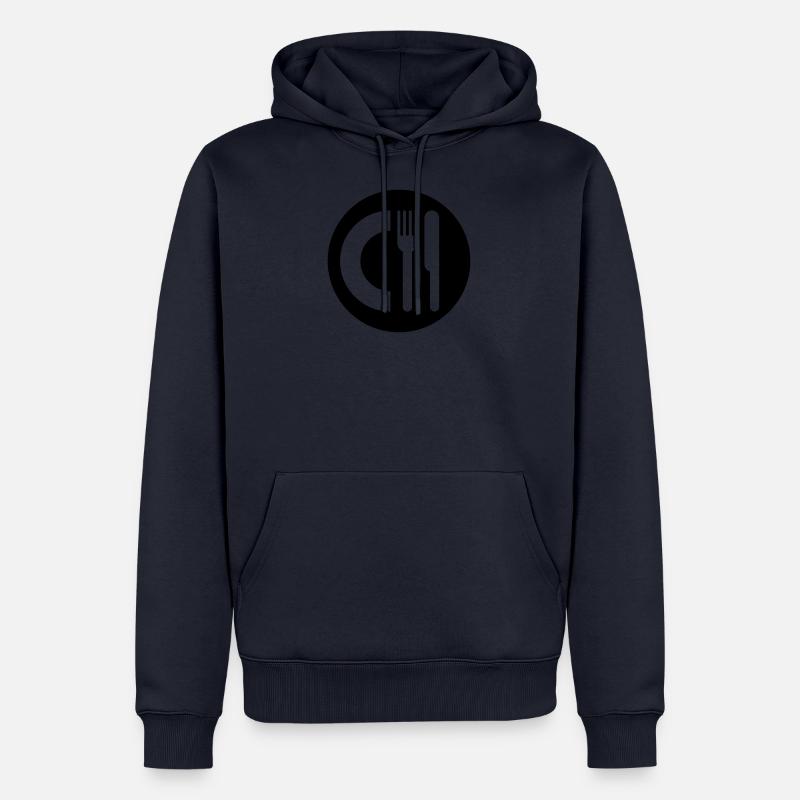 Teller, Messer und Gabel - Männer Premium Bio Hoodie - Navy