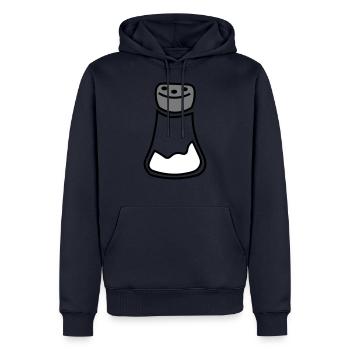 Geschenkidee Salzstreuer - Salz und Pfeffer - Männer Premium Bio Hoodie - Navy - Vorne - Nico (187cm)