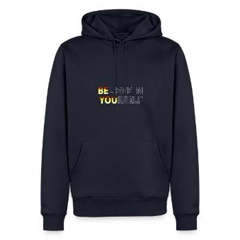 Croyez en vous - Sweat à capuche Premium bio Homme - bleu marine - Devant - Nico (187cm)