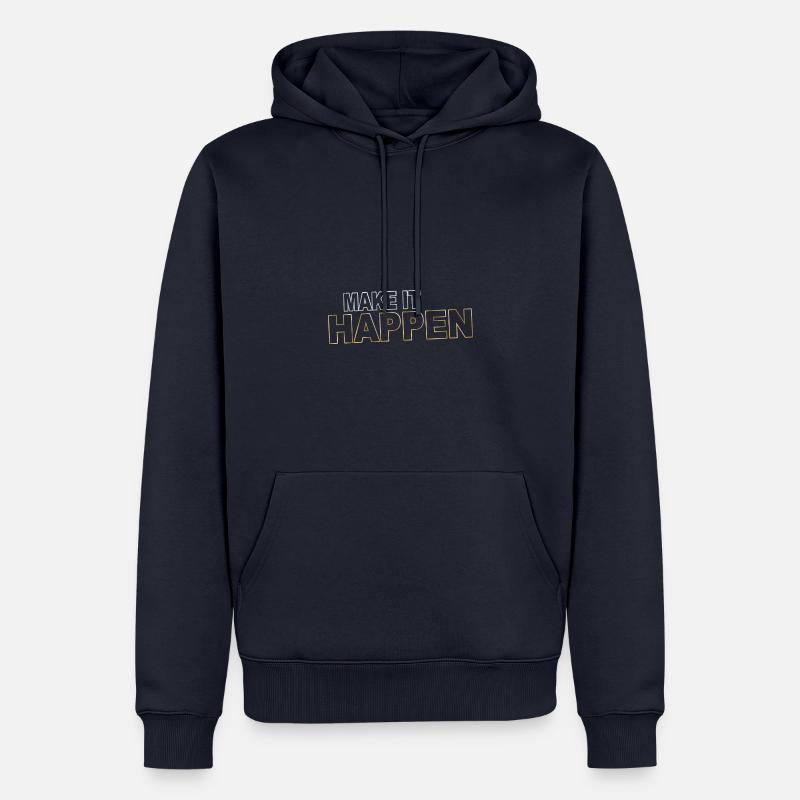 Réalisez vos objectifs - Sweat à capuche Premium bio Homme - bleu marine