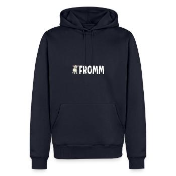 Lammfromm - Du bist unschuldig. IMMER! - Männer Premium Bio Hoodie - Navy - Vorne - Nico (187cm)