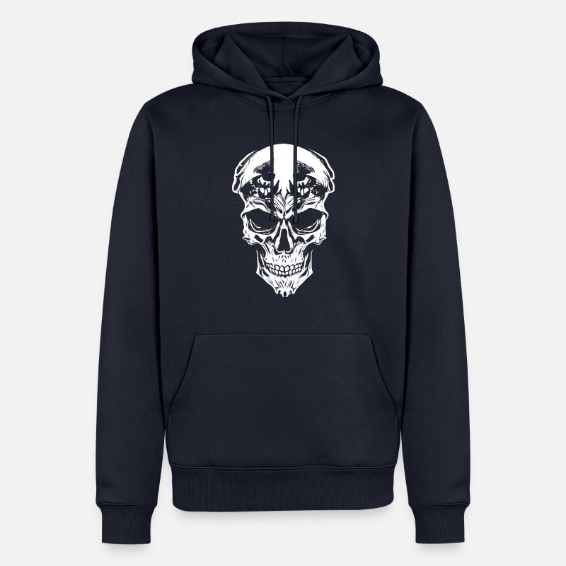Crâne - Sweat à capuche Premium bio Homme - bleu marine