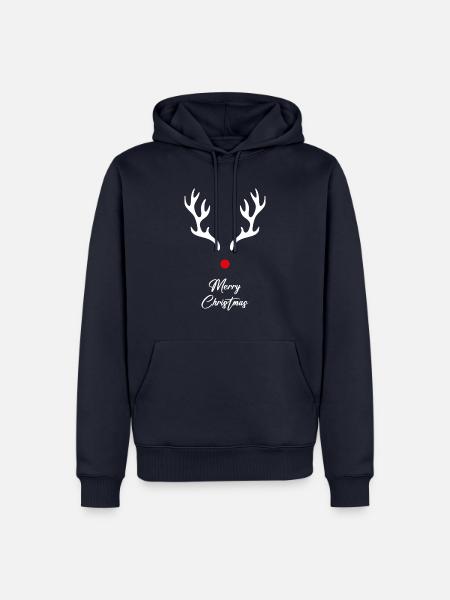 Rudolph Hirsch und Weinachten - Männer Premium Bio Hoodie - Navy