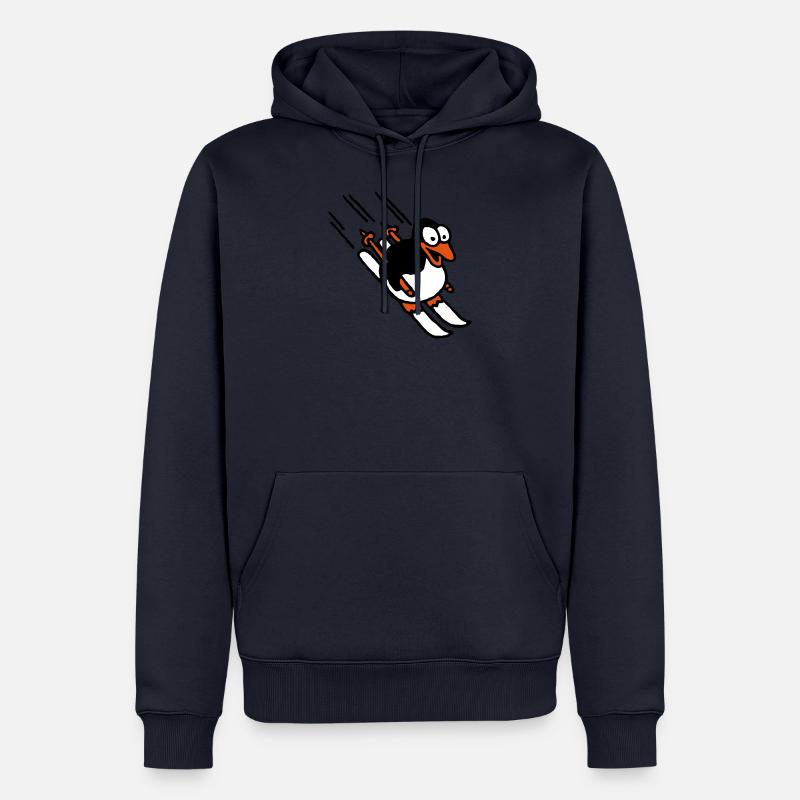 pinguin_ski_022011_e_3c - Männer Premium Bio Hoodie - Navy