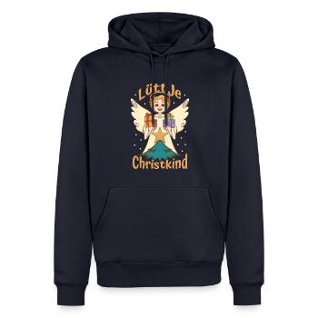 Lüttje Christkind Weihnachten Weichnachtsmann - Männer Premium Bio Hoodie - Navy - Vorne - Nico (187cm)