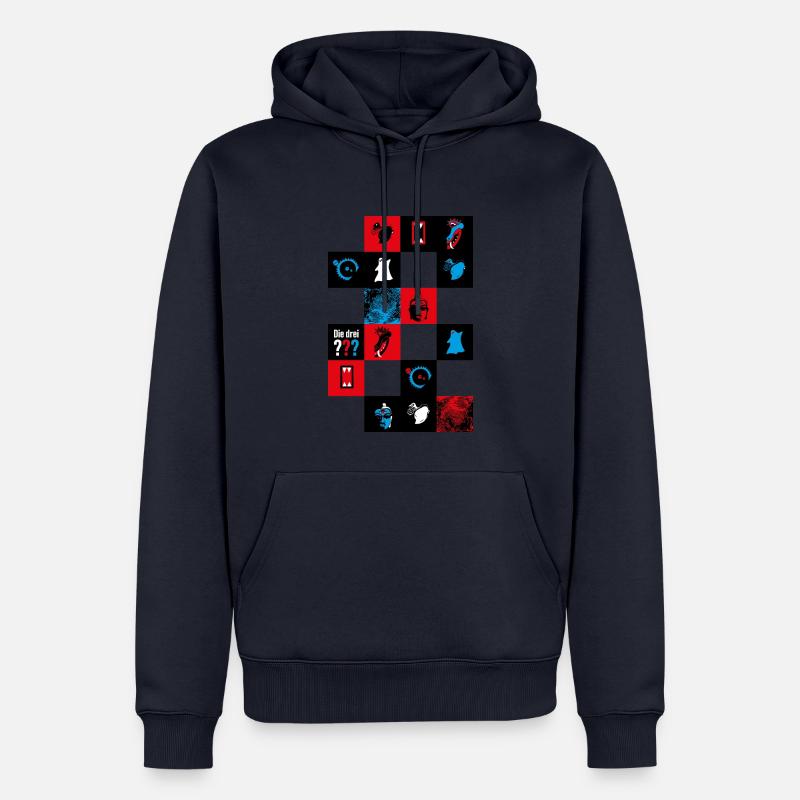 Die Drei ??? Cooles Kacheldesign - Männer Premium Bio Hoodie - Navy