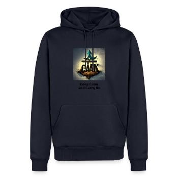 Keep Calm / Beruhig dich - Relaxen Shirt , Chillen - Männer Premium Bio Hoodie - Navy - Vorne - Nico (187cm)