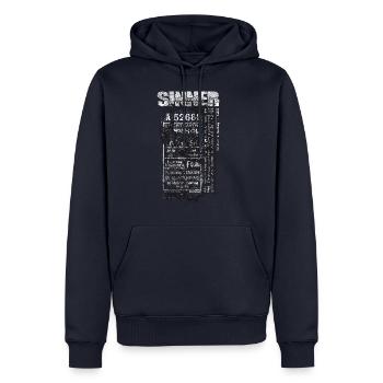 Swan Swan Idée Cadeau - Sweat à capuche Premium bio Homme - bleu marine - Devant - Nico (187cm)