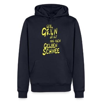 Wer Grün wählt isst auch gelben Schnee - Männer Premium Bio Hoodie - Navy - Vorne - Nico (187cm)