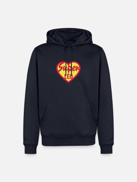 leo Super Herz Liebe Herz - Männer Premium Bio Hoodie - Navy