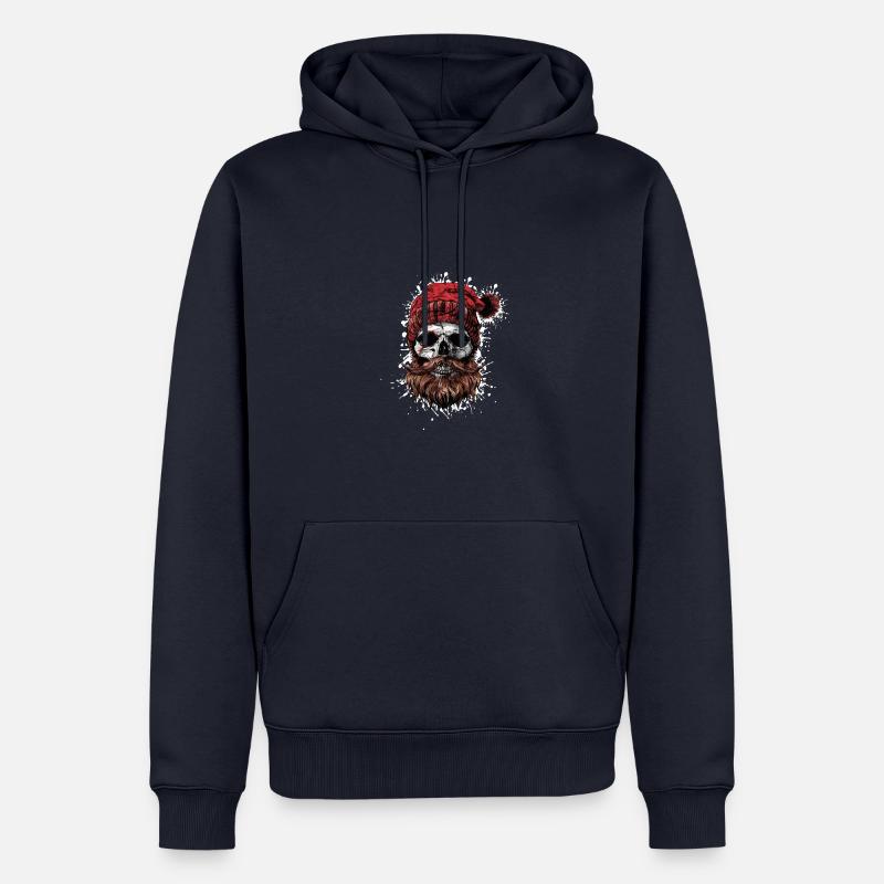 Crâne de bûcheron - Sweat à capuche Premium bio Homme - bleu marine