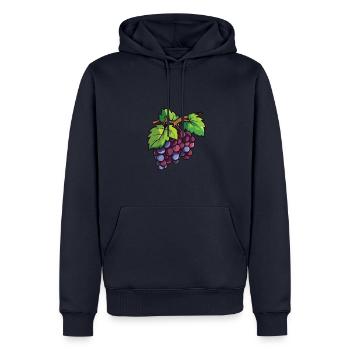 Weintrauben Symbol - Männer Premium Bio Hoodie - Navy - Vorne - Nico (187cm)