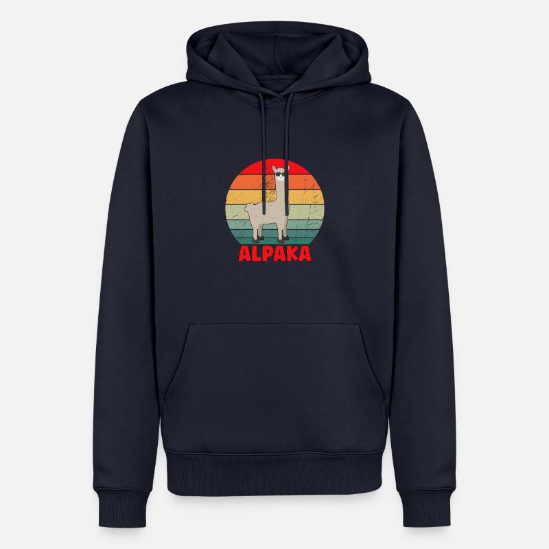 Design d’alpaga cool - Sweat à capuche Premium bio Homme - bleu marine