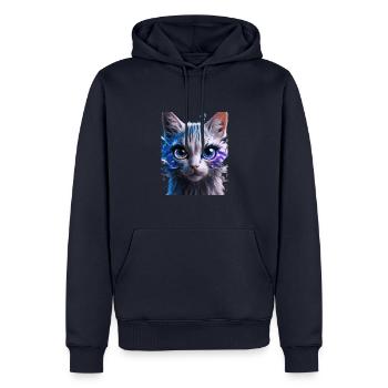 Space Cat - Männer Premium Bio Hoodie - Navy - Vorne - Nico (187cm)