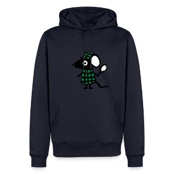 Maus Detektiv - Ratte - Männer Premium Bio Hoodie - Navy - Vorne - Nico (187cm)