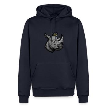 Couronne de tête de rhinocéros - Sweat à capuche Premium bio Homme - bleu marine - Devant - Nico (187cm)