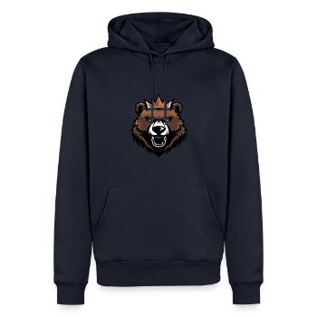 Couronne de tête d’ours - Sweat à capuche Premium bio Homme - bleu marine - Devant - Nico (187cm)