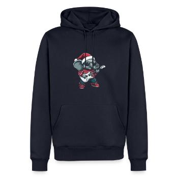 Guitare Rocker de Noël Elephant - Sweat à capuche Premium bio Homme - bleu marine - Devant - Nico (187cm)