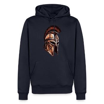 Spartaner Helm Krieger Gladiator Sparta - Männer Premium Bio Hoodie - Navy - Vorne - Nico (187cm)