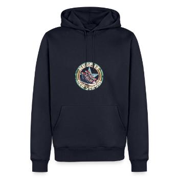 keep it old school - Männer Premium Bio Hoodie - Navy - Vorne - Nico (187cm)