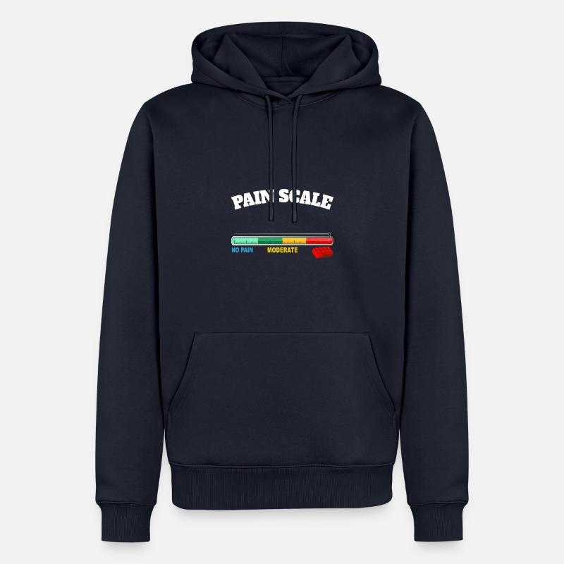 Blocs de construction de l’échelle de la douleur conception de l’humour - Sweat à capuche Premium bio Homme - bleu marine