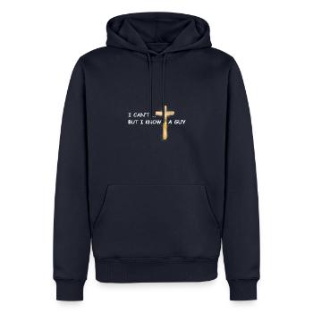 I can’t but I know a guy Jesus christlich - Männer Premium Bio Hoodie - Navy - Vorne - Nico (187cm)