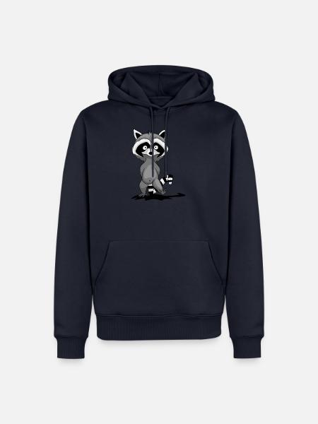 Waschbär urban Wildtier süß frech lässig Geschenk - Männer Premium Bio Hoodie - Navy