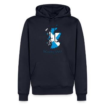 ecosse pays - Sweat à capuche Premium bio Homme - bleu marine - Devant - Nico (187cm)