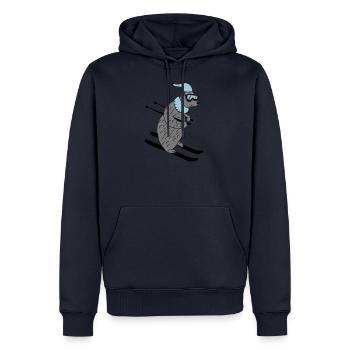 ski baer 02 - Männer Premium Bio Hoodie - Navy - Vorne - Nico (187cm)