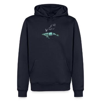 baleines mer poisson eau mer mer cachalot - Sweat à capuche Premium bio Homme - bleu marine - Devant - Nico (187cm)