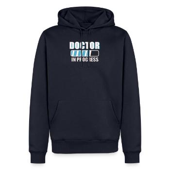 Docteur Docteur Travail Médecins - Sweat à capuche Premium bio Homme - bleu marine - Devant - Nico (187cm)