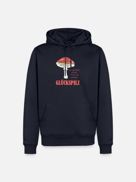 Fliegenpilz Pilz Glückspilz Illustration Motiv - Männer Premium Bio Hoodie - Navy