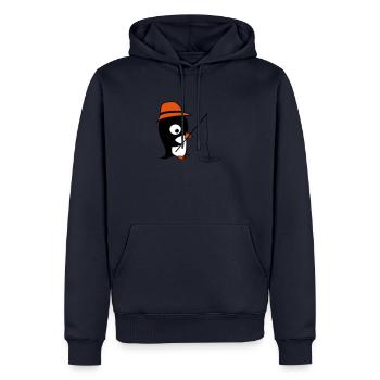 pinguin am angeln - Männer Premium Bio Hoodie - Navy - Vorne - Nico (187cm)