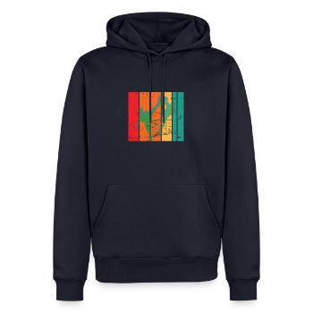 Futnet - joueurs vintage, cadeaux pour les amateurs de futnet - Sweat à capuche Premium bio Homme - bleu marine - Devant - Nico (187cm)