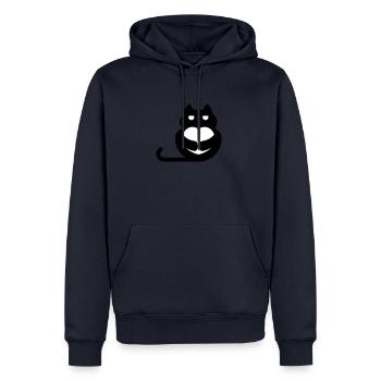 Katze mit Herz - Männer Premium Bio Hoodie - Navy - Vorne - Nico (187cm)