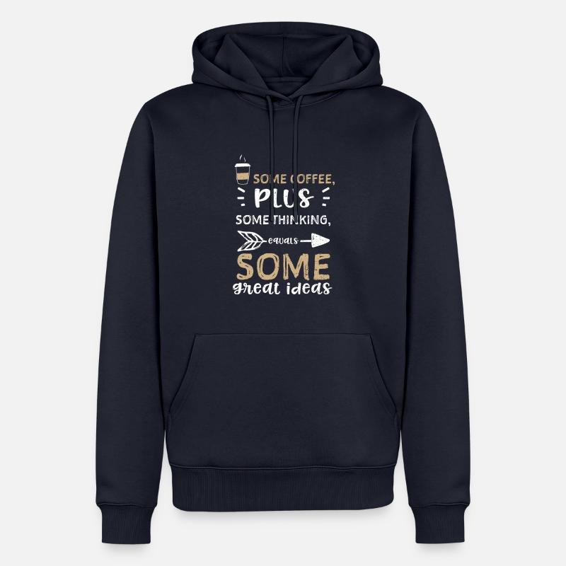 Some coffee, plus some thinking,... - Männer Premium Bio Hoodie - Navy