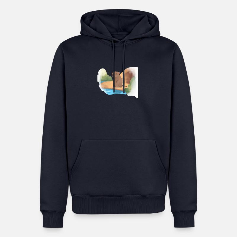 Norbert das Nutria - Sweat à capuche Premium bio Homme - bleu marine