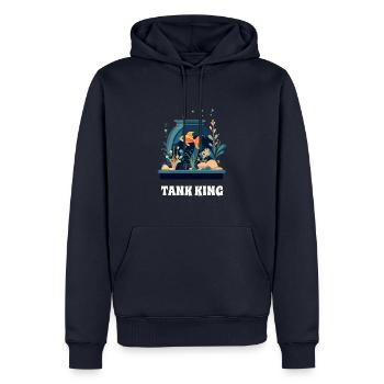 🤿Aquarium "TANK KING" Shirt 🤿 - Men’s Premium Organic Hoodie - navy - Front - Nico (187cm)