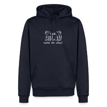 milan - Männer Premium Bio Hoodie - Navy - Vorne - Nico (187cm)