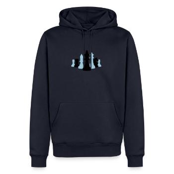 schach 001 - Männer Premium Bio Hoodie - Navy - Vorne - Nico (187cm)