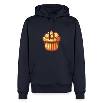Cupkake Pixel Symbol Torte - Männer Premium Bio Hoodie - Navy - Vorne - Nico (187cm)