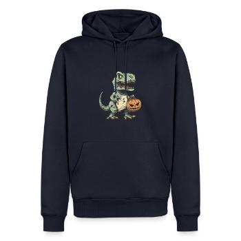 Dinosaur T-Rex Halloween Comic Funny - Men’s Premium Organic Hoodie - navy - Front - Nico (187cm)