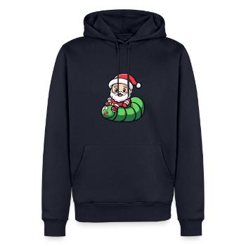 Wurm Weihnachtsmann - Männer Premium Bio Hoodie - Navy - Vorne - Nico (187cm)