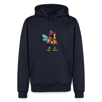 Biene Lustig Winter - Männer Premium Bio Hoodie - Navy - Vorne - Nico (187cm)