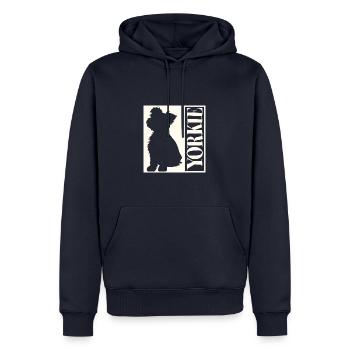 Yorkie Yorkshire Terrier Silhouette - Männer Premium Bio Hoodie - Navy - Vorne - Nico (187cm)