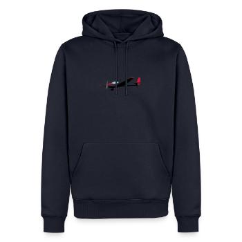 falke Motorsegler Mose TMG Flugzeug Pilot Flieger - Männer Premium Bio Hoodie - Navy - Vorne - Nico (187cm)
