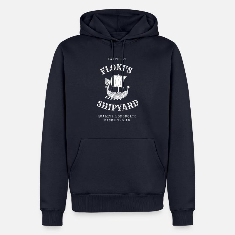Floki shipyard kattegat white - Sweat à capuche Premium bio Homme - bleu marine